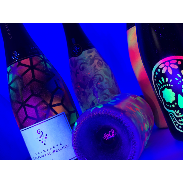 Champagne COTTANCEAU-PRIGNITZ DesignByCP personnalisation, customisation, sur-mesure, fluorescente, phosphorescente